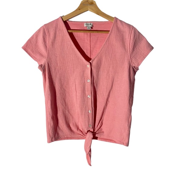 J. Crew Tops - J.Crew Pink Tie-Front Crop Top
